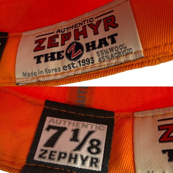 Zephyr The Hat Tennessee University Fighting Volunteers Fitted Hat 7 1/8 Orange - Picture 4 of 11